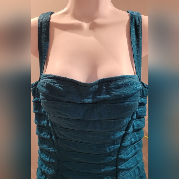 Aidan Mattox aqua blue stappy shimmery dress. - Picture 3 of 11